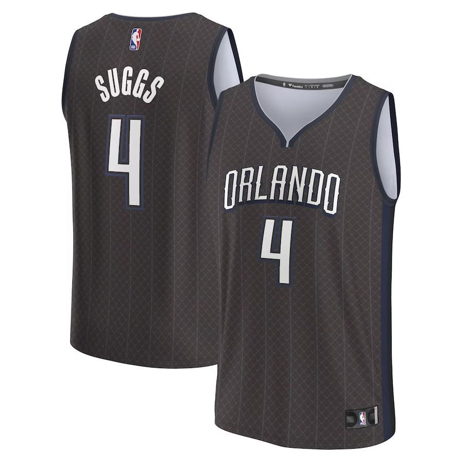Men Orlando Magic #4 Jalen Suggs Fanatics Branded Black City Edition 2022-23 Fastbreak NBA Jersey
